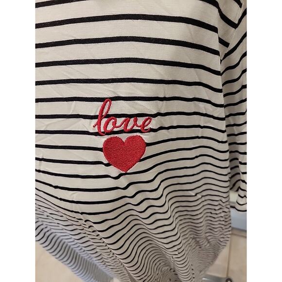 Brit. Ny Black White Striped Tshirt Short Sleeve Shirt Plus Size 3x - Picture 5 of 8